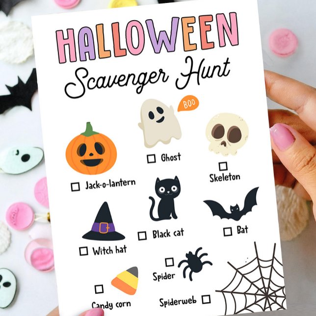 Kids Halloween-javenger Hunt-spelkort Inbjudningar (Skapare uppladdad)