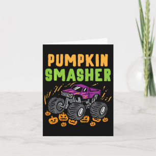 Kids Halloween Monster Lastbil Pumpkin Smasher Boy Kort