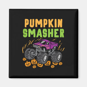 Kids Halloween Monster Lastbil Pumpkin Smasher Boy Magnet