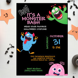 Kids Halloween Monster Mash Bash Party Inbjudningar
