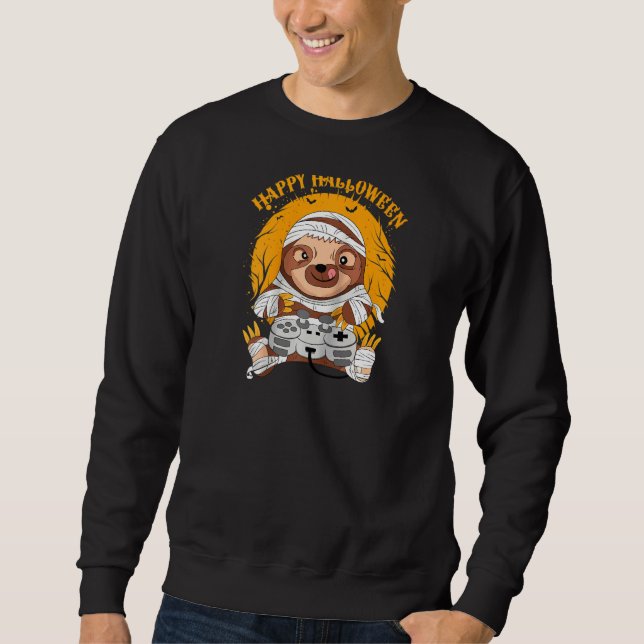 Kids Halloween Mummy Gamer Sloth Costume Småbarn B Lång Ärmad Tröja (Framsida)