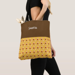 Kids Halloween Orange Candy corn Stars Namn Tygkasse