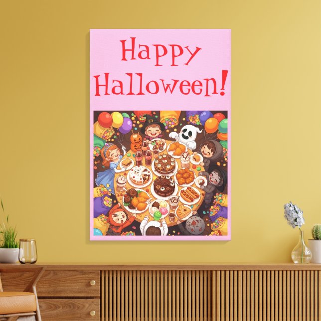 Kid's Halloween Party Canvastryck (Insitu (Vardagsrum))