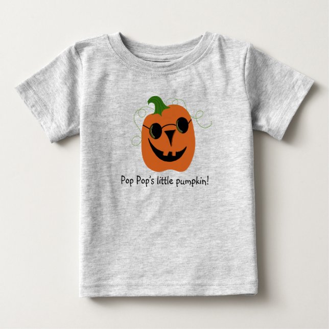 Kids Halloween Pop Pop's Little Pumpkin T-Shirt (Framsida)
