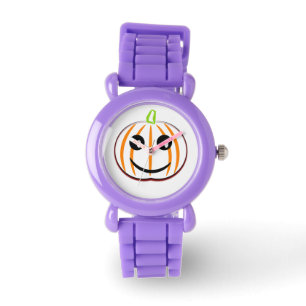 Kids Halloween Pumpkin Anpassningsbar Red Glitter Armbandsur