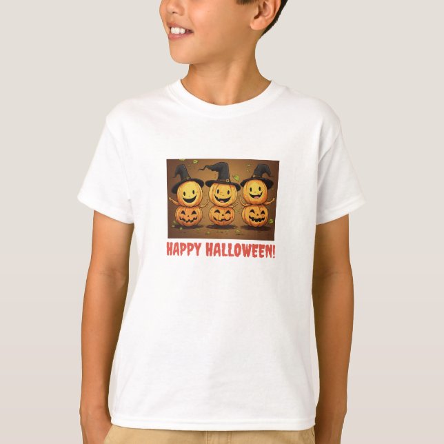 Kids Halloween Pumpkin T-Shirt (Framsida)