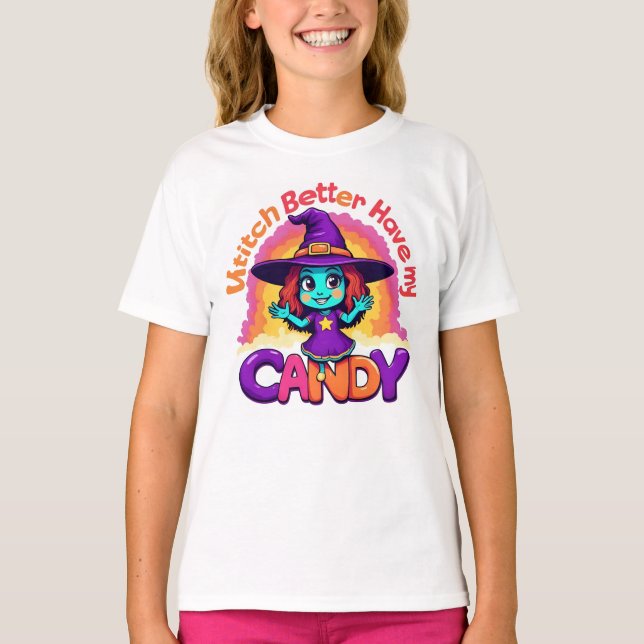 Kids Halloween roligt T Shirt (Framsida)