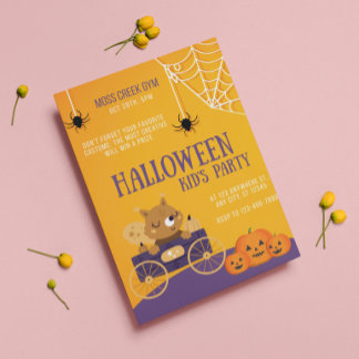 Kids Halloween School Gym Party Inbjudningar