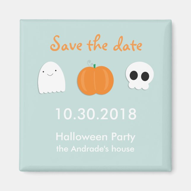 Kids Halloween Spara Dute Cute Ghost Skull Pumpkin Magnet (Framsidan)