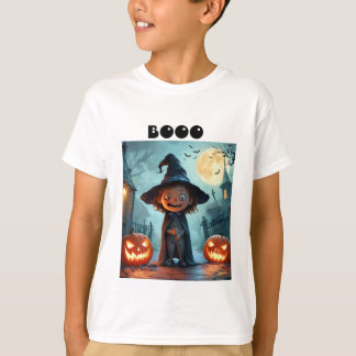 Kids Halloween T-Shirt - Spooky Tecknad Kid