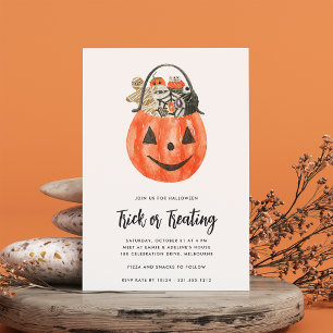 Kids Halloween Trick eller Behandla Party Inbjudningar