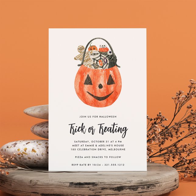 Kids Halloween Trick eller Behandla Party Inbjudningar (Skapare uppladdad)