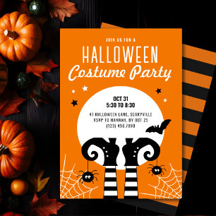 Kids Halloween Witch-festinbjudan till avgiftspart Inbjudningar