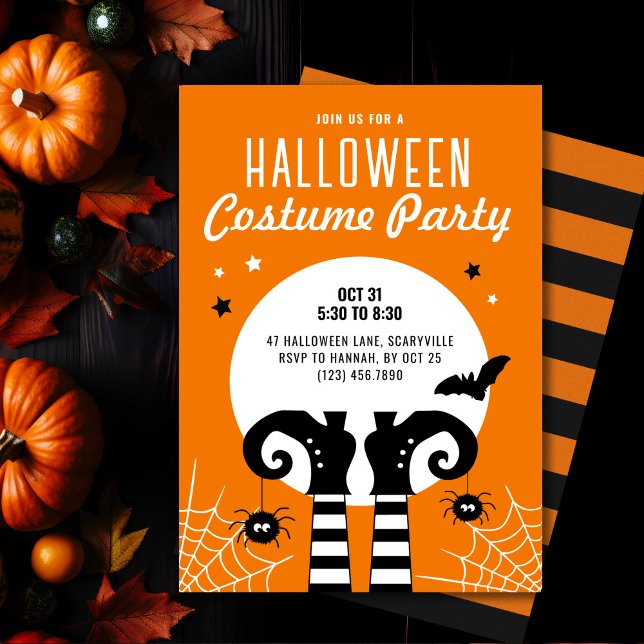 Kids Halloween Witch-festinbjudan till avgiftspart Inbjudningar (Skapare uppladdad)
