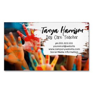 Kids Hand Painting Arts Crafts Magnetiska Visitkort