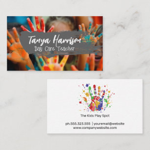 Kids Hand Painting Arts Crafts Visitkort