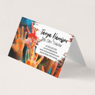 Kids Hand Painting Arts Crafts Visitkort