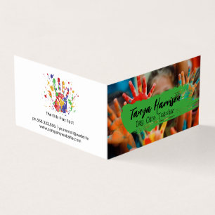 Kids Hand Painting Arts Crafts Visitkort
