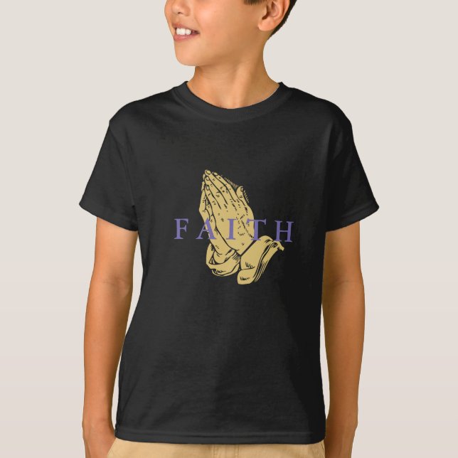 Kids Händer i Prayer T-Shirt (Framsida)