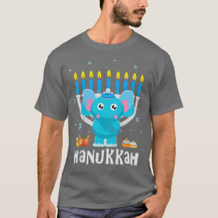 Kids Hanukkah för Boys Girls Kids Jewish Elephant T Shirt