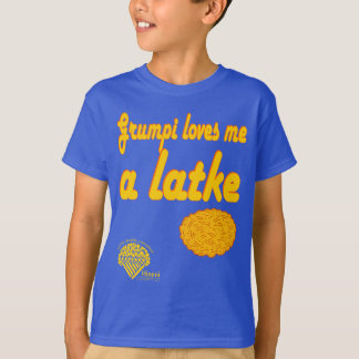 Kids' Hanukkah Shirt - "Grumpi loves me a latke" T Shirt