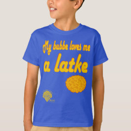 Kids' Hanukkah Shirt - "My bubbe loves me a latke" T Shirt