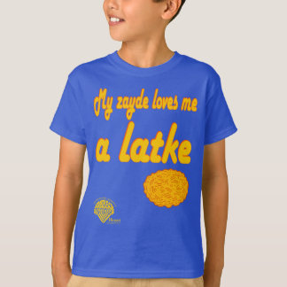 Kids' Hanukkah Shirt - "My zayde loves me a latke" T Shirt