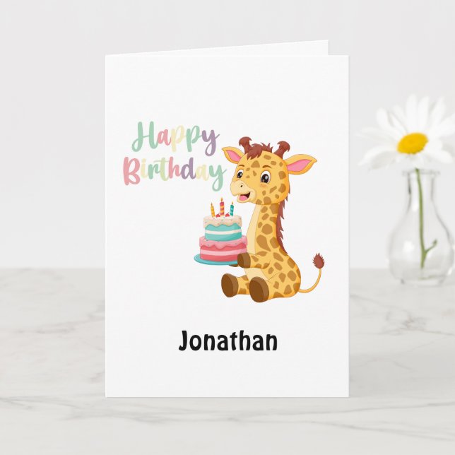 Kids Happpy Birthday (Personalize) Hälsning Kort (Liten växt)