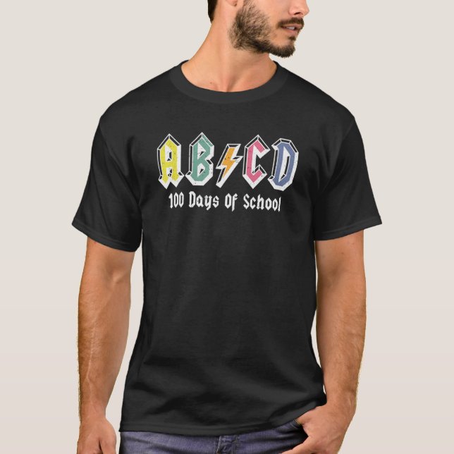 Kids Happy 100 Days Of School Teacher ABCD Rock Gr T Shirt (Framsida)