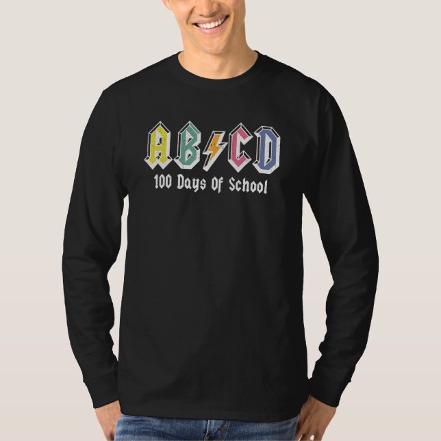 Kids Happy 100 Days Of School Teacher ABCD Rock Gr T Shirt (Framsida)