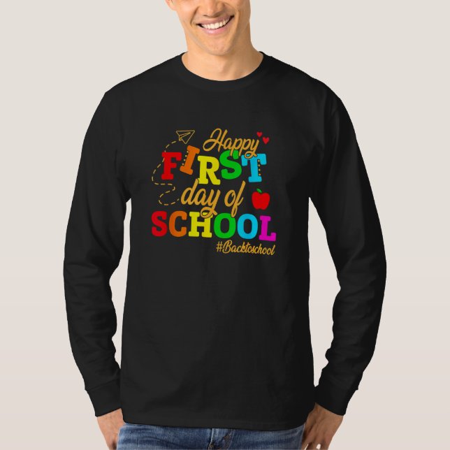 Kids Happy First Day Of School Back To School Stud T Shirt (Framsida)