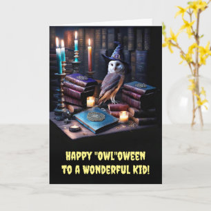 Kids Happy halloween Magic Uggla och Bokar Candles Kort