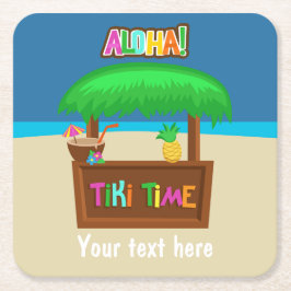 Kids Hawaiian Luau Party Personlig Underlägg Papper Kvadrat