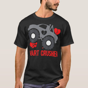 Kids Heart Monster Lastbil Crusher Valentines day T Shirt