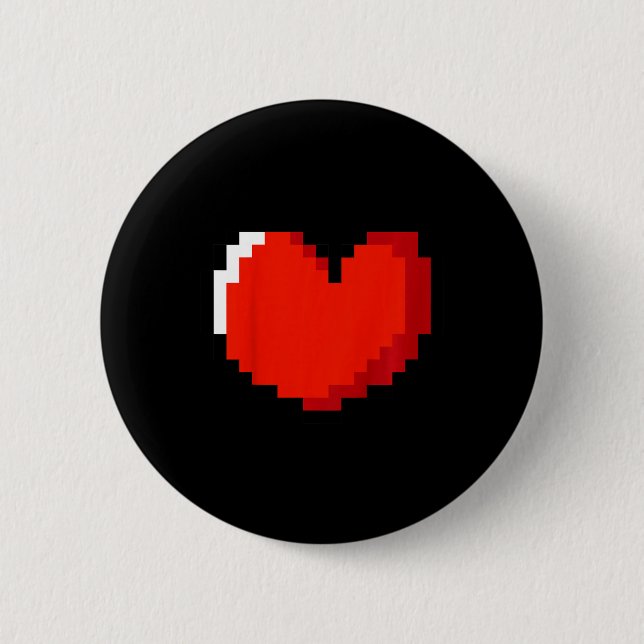 Kids Heart Pixel Art Valentines day Kärlek Gaming  Knapp (Framsida)