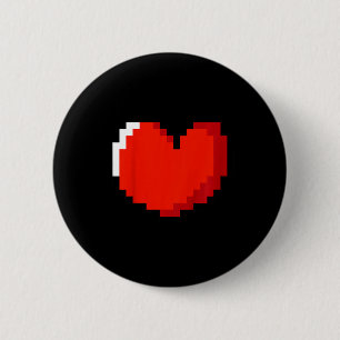 Kids Heart Pixel Art Valentines day Kärlek Gaming  Knapp