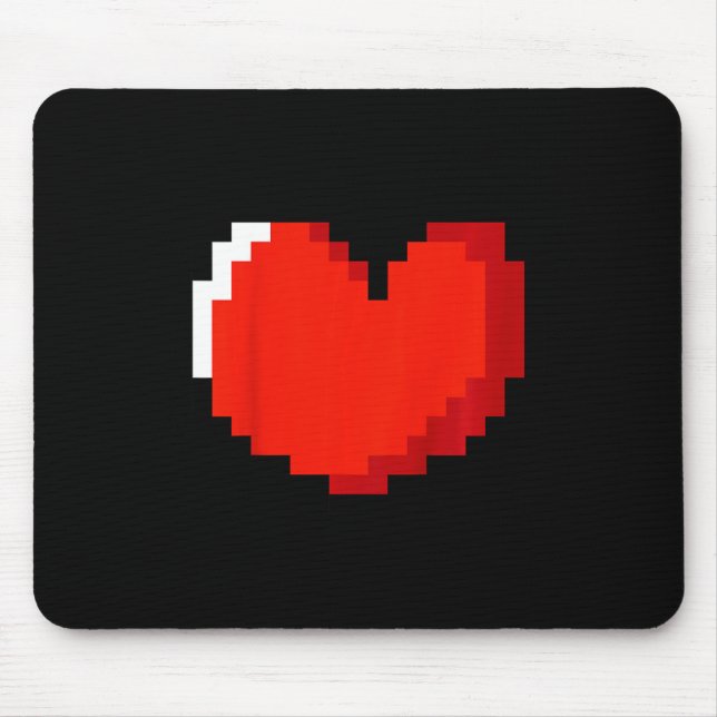 Kids Heart Pixel Art Valentines day Kärlek Gaming  Musmatta (Framsidan)