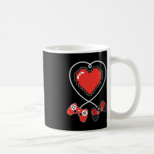 Kids Heart Pixel Art Video Game Controller Valenti Kaffemugg