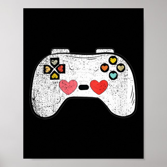 Kids Heart Video-match Controller Valentines day C Poster (Framsidan)