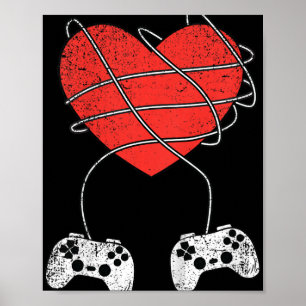 Kids Heart Video-match Controller Valentines day C Poster