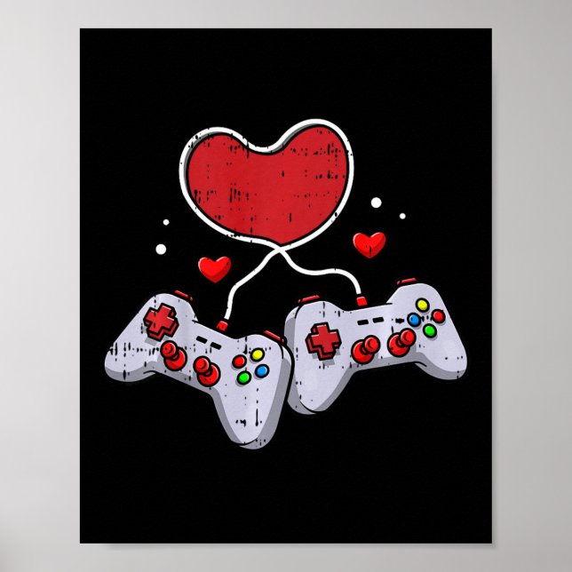Kids Heart Video-match Controller Valentines day C Poster (Framsidan)