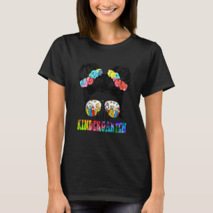 Kids Hej Kindergarten Messy Bun Girls Kindergart T Shirt