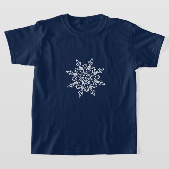 Kids Helgdag Top Snowflake T Shirt (Laydown)