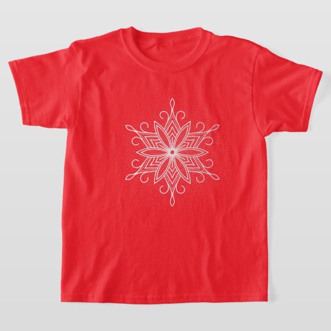 Kids Helgdag Top Snowflake T Shirt (Laydown)