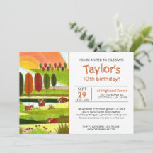 Kids Highland Cows Fall Farm Födelsedagsfest Invit