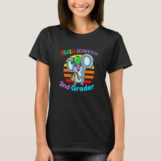 Kids Highly Koalafied 2nd Grader Back To School Ko T Shirt (Framsida)