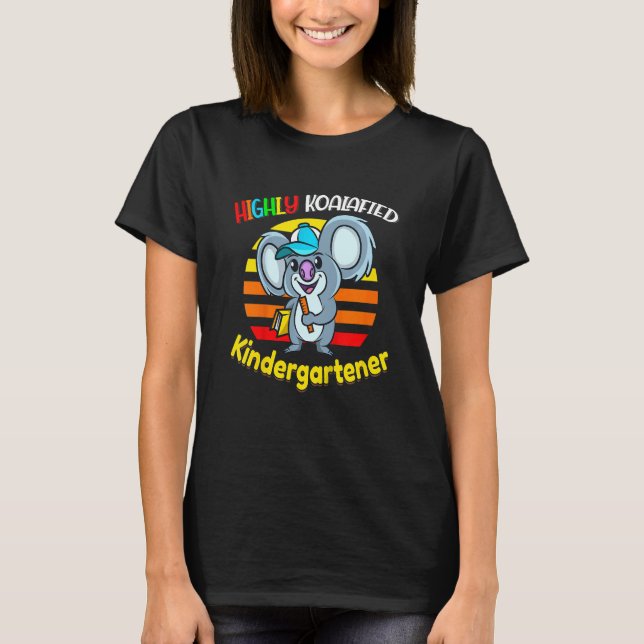 Kids Highly Koalafied Kindergartener Back To Schoo T Shirt (Framsida)