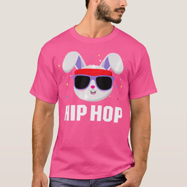 Kids Hip hop Bunny Shirt Kids Bunny med Sunglasse T Shirt (Framsida)