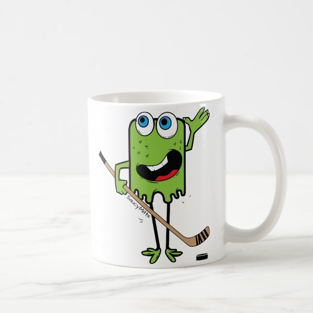 Kids Hockey Monster Grönt Kaffemugg (Höger)