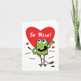 Kids Hockey Monster Valentiness Card Helgkort